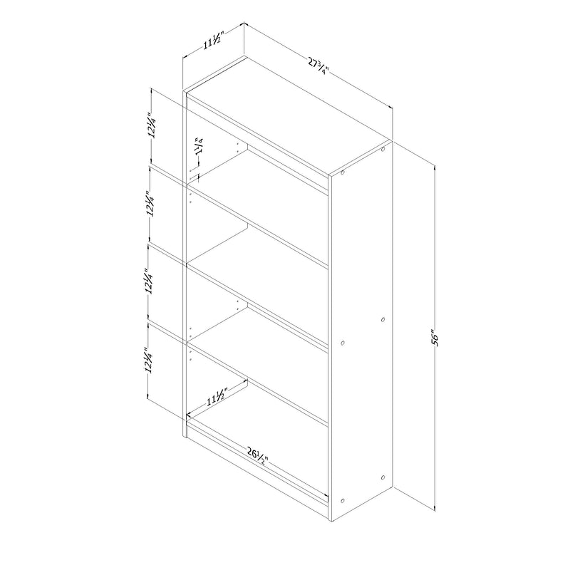 Étagère 4 tablettes Axess - Blanc