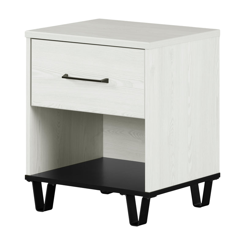 Table de chevet Arlen - Pin blanc et Noir mat