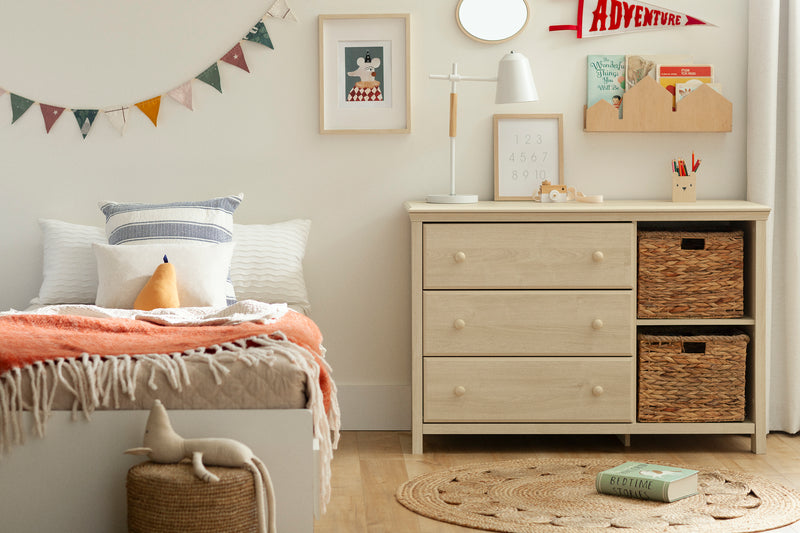 Cotton Candy - Chest of 3 drawers with baskets - Light Gray