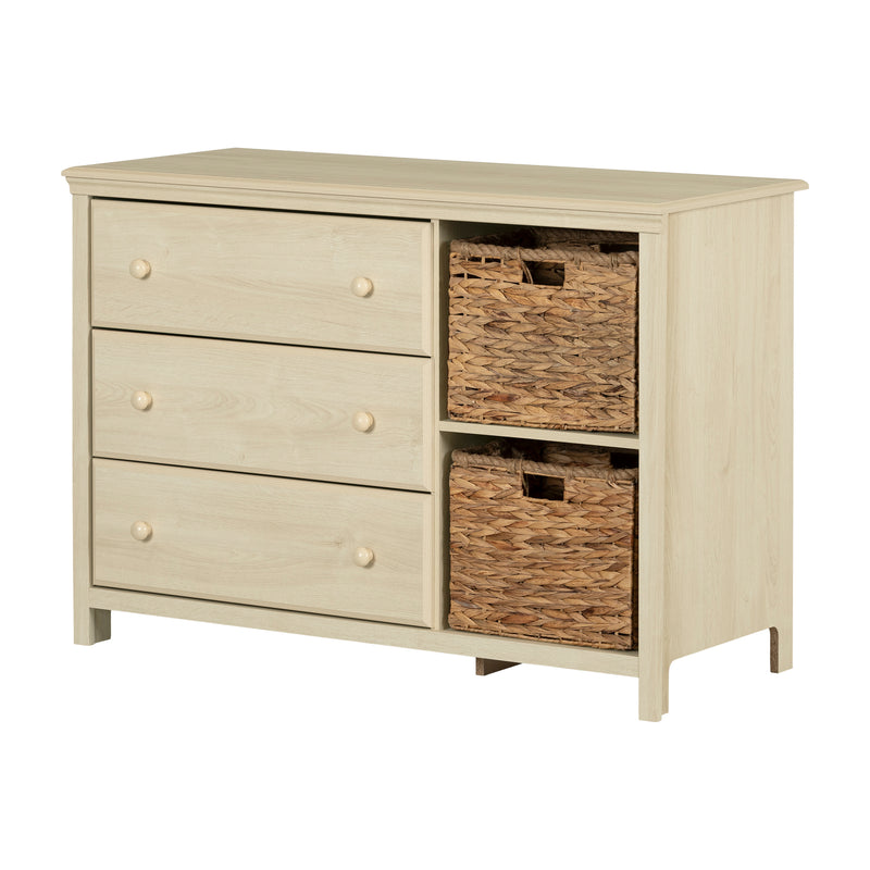 Cotton Candy - Chest of 3 drawers with baskets - Light Gray