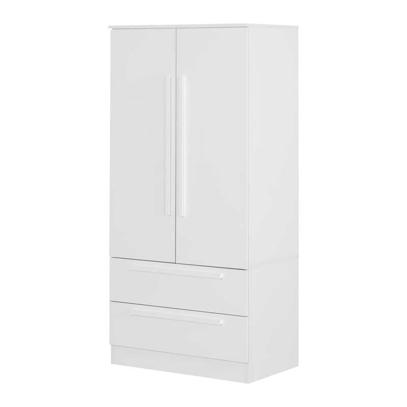 Armoire penderie avec portes et tiroir Acapella - Blanc