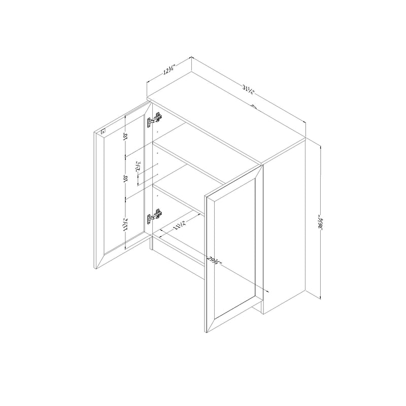 Armoire de rangement avec 2 portes Essence - Chêne blanchi