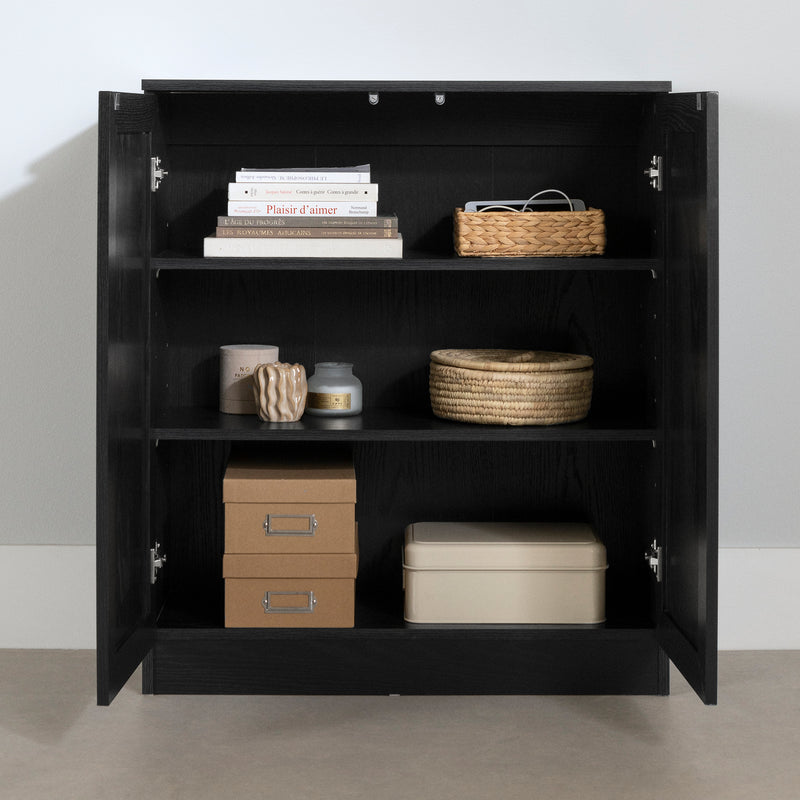 Armoire de rangement avec 2 portes Essence - Chêne noir