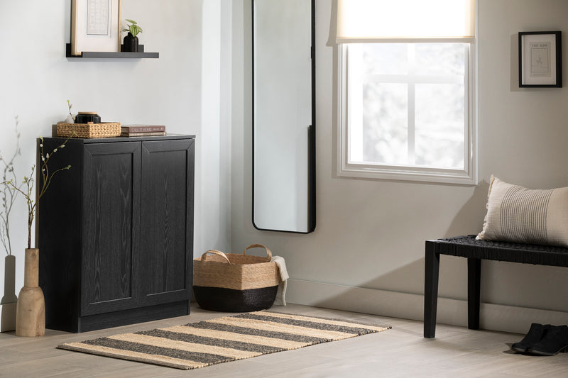 Armoire de rangement avec 2 portes Essence - Chêne noir