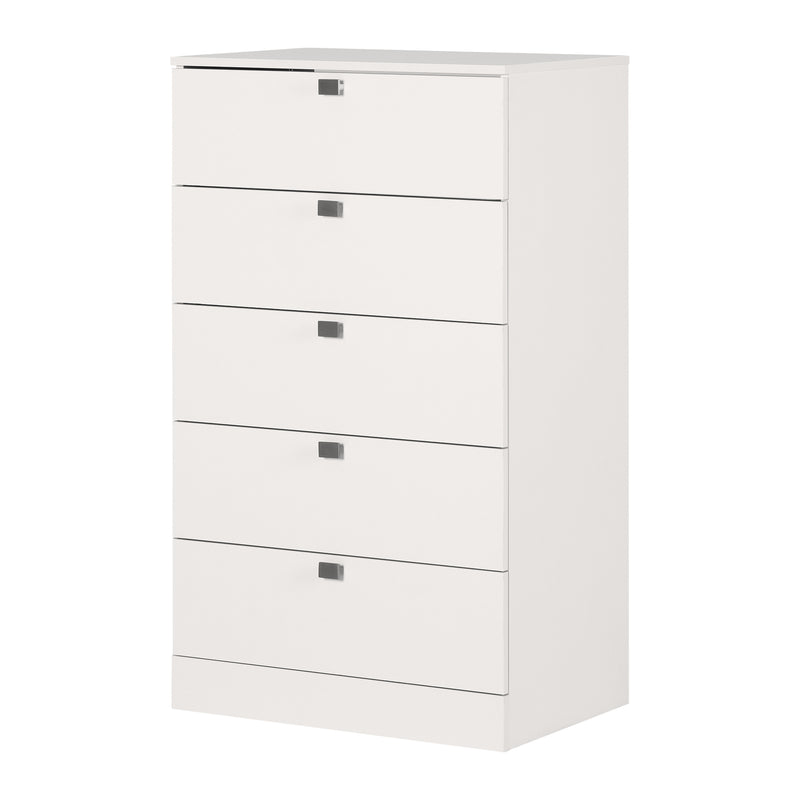 Commode 5 tiroirs Spark - Blanc