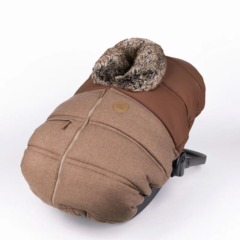 Winter Baby Car Seat Cover – Tourmaline / wolf