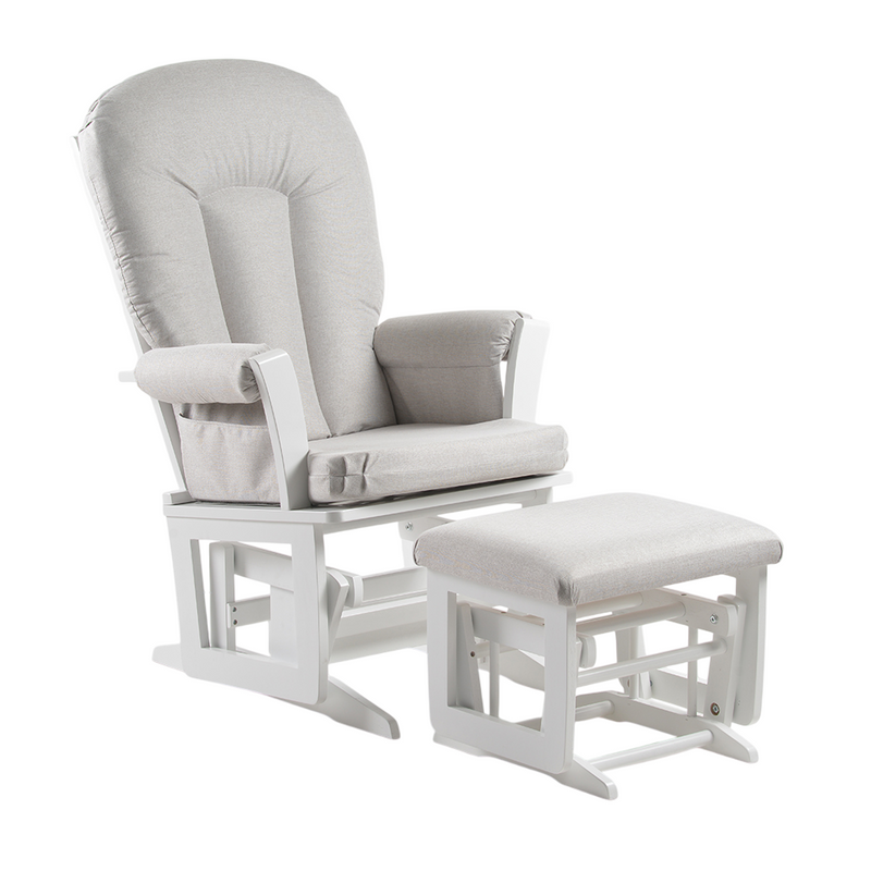 Chaise berçante à billes *Nouveau tissus anti-taches*- Blanc et Beige