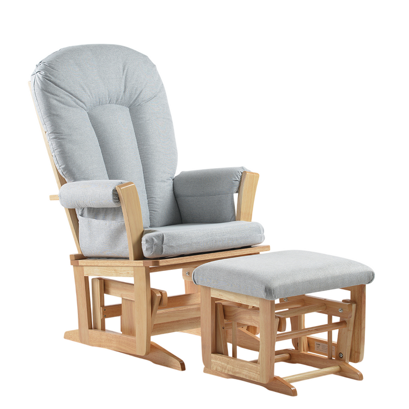 Chaise berçante à billes *Nouveau tissus anti-taches*- Naturel et Gris pâle