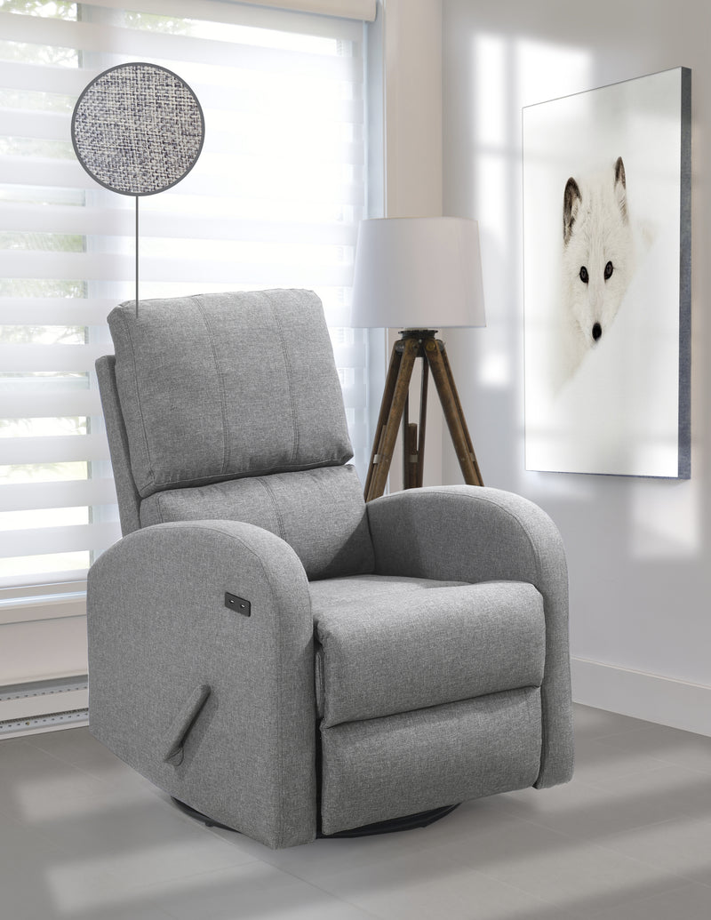 Fauteuil Pivotant Manuel avec port USB - Gris pâle