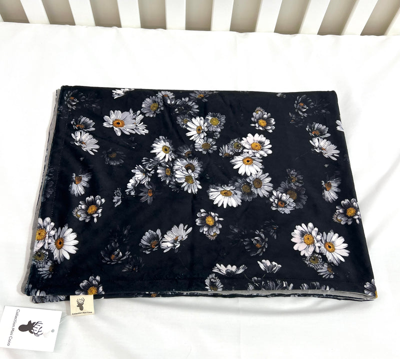 Couverture en minky -  Marguerite nocturne