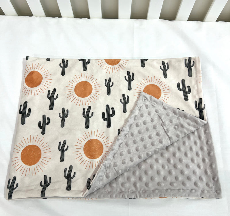 Couverture en minky -  Cactus boho