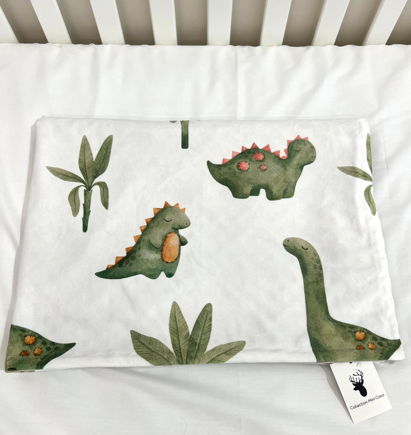 Couverture en minky -  Dinosaure tropical