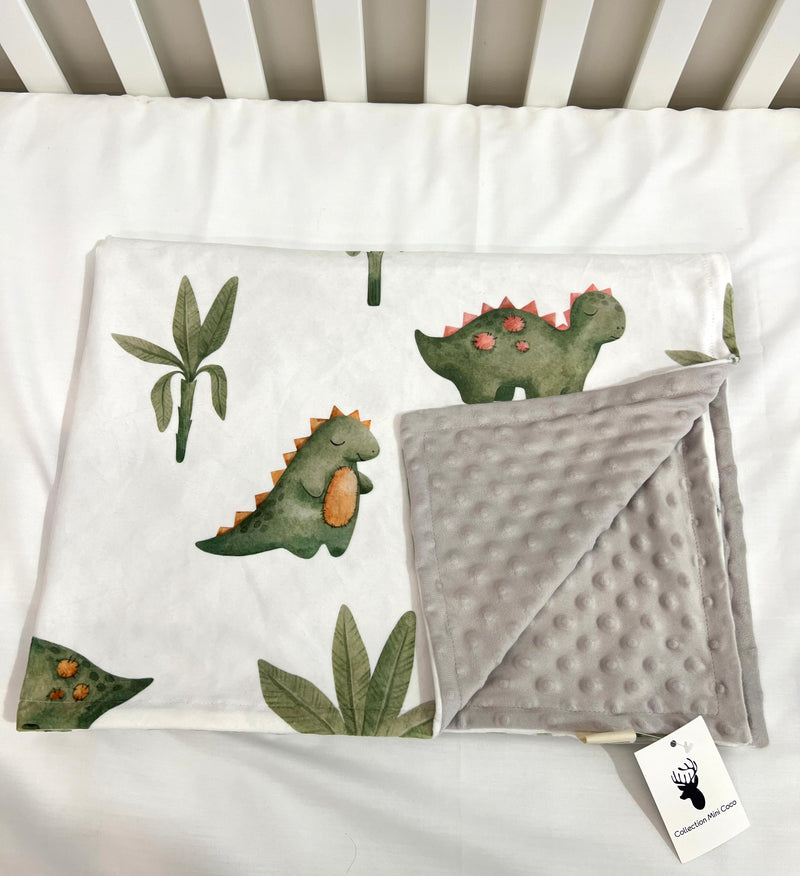 Couverture en minky -  Dinosaure tropical