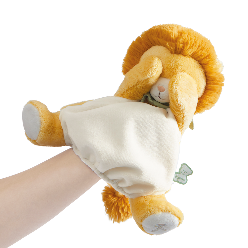 Peluche marionnette - Lion nougat