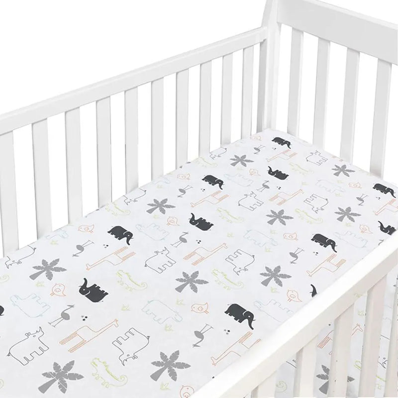 Drap contour pour lit de bébé percale - Jungle