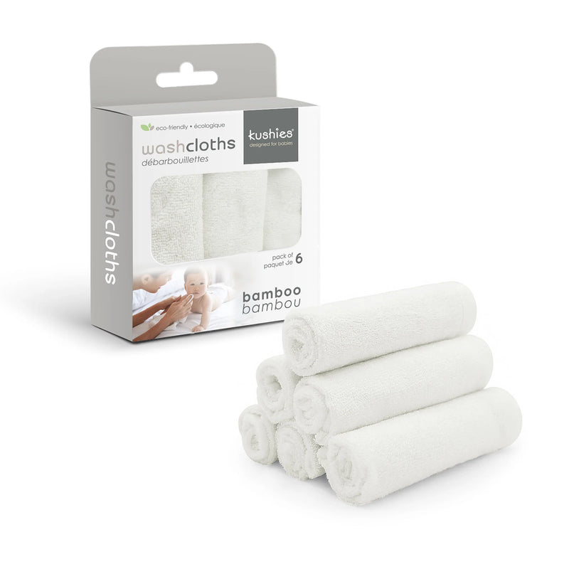 Débarbouillettes en Bamboo - Blanc