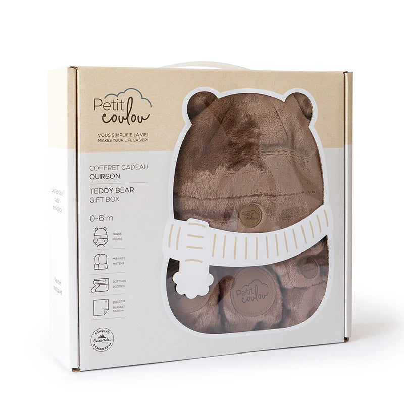 Coffret cadeau Coulou minky 4 accessoires 0-6 mois- Ourson Moka