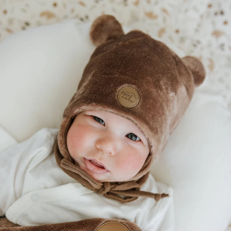 Tuque Ourson Minky - Moka