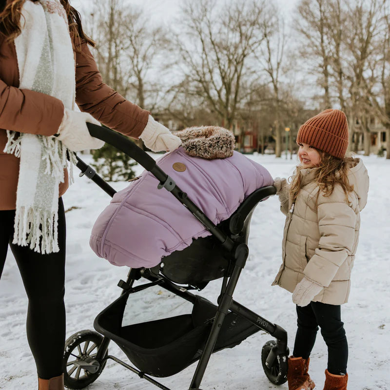 Winter Baby Car Seat Cover – Tourmaline / wolf