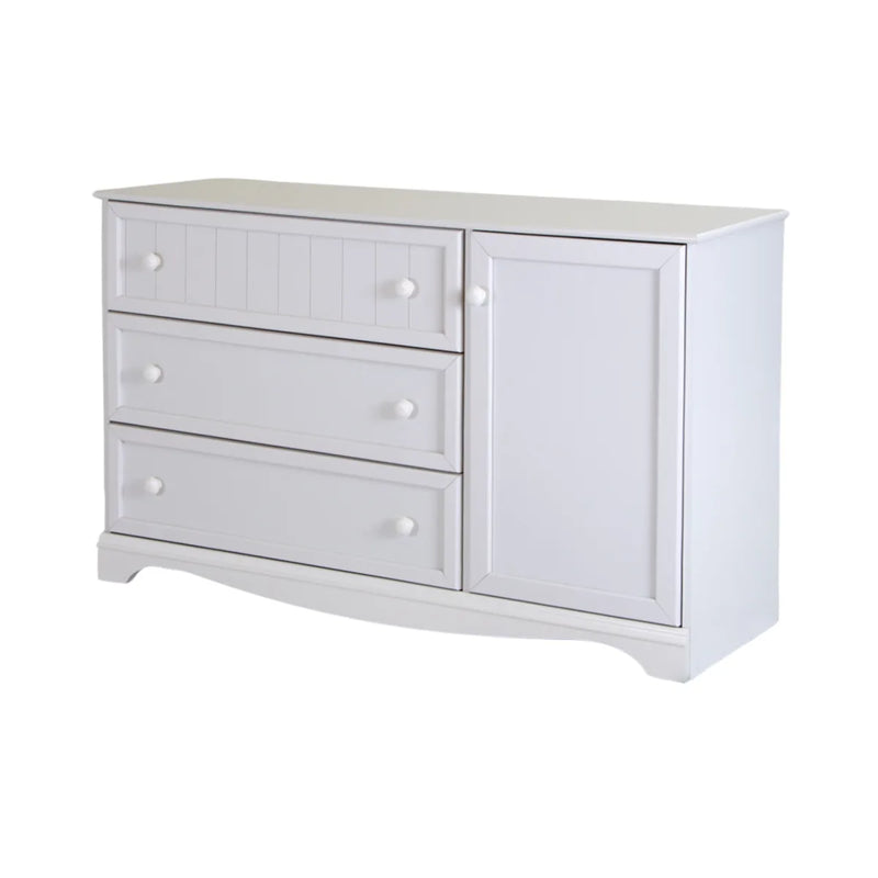 Commode 3 tiroirs avec porte Savannah - Blanc solide