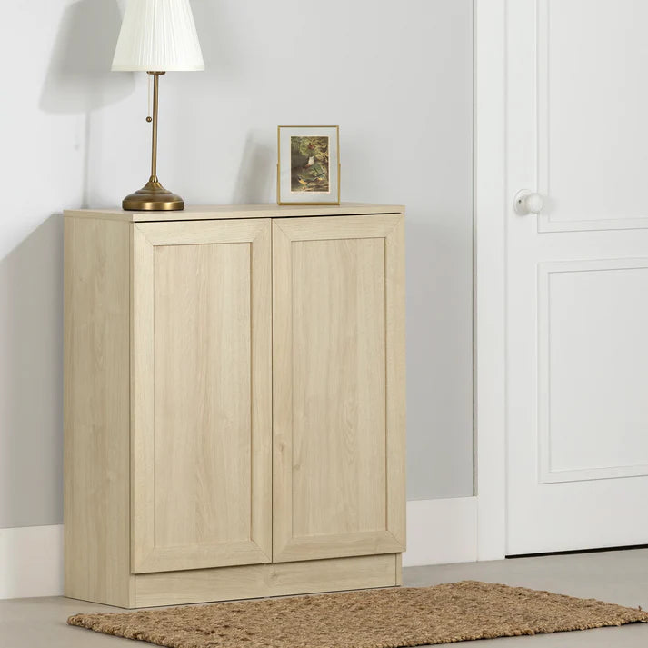 Armoire de rangement avec 2 portes Essence - Chêne blanchi