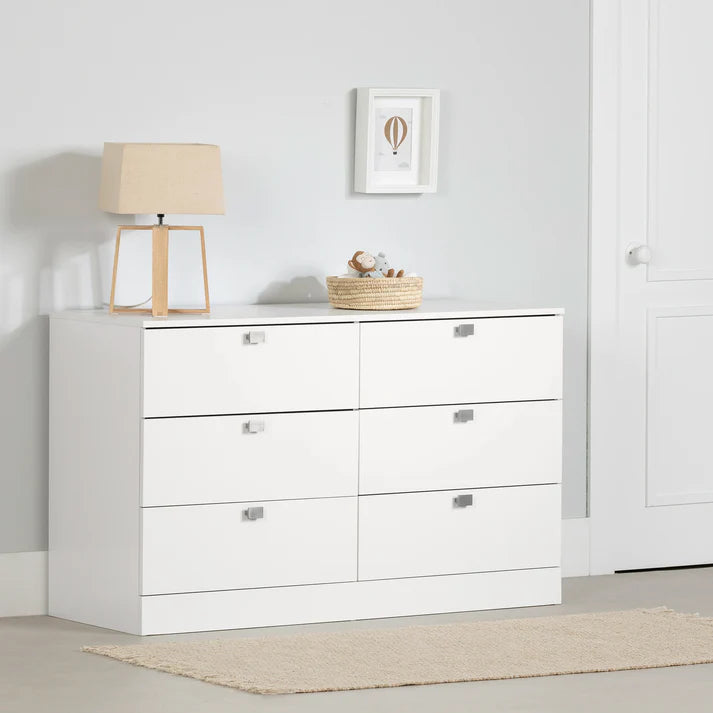 Bureau double 6 tiroirs Spark - Blanc