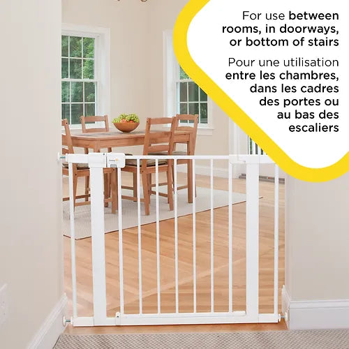 Barrière avec porte a fermeture automatique mains libres - Blanc