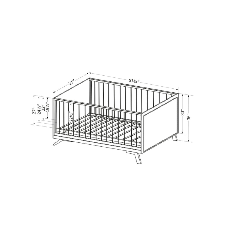 Ensemble lit de bébé et barrière de transition Milos - Blanc solide