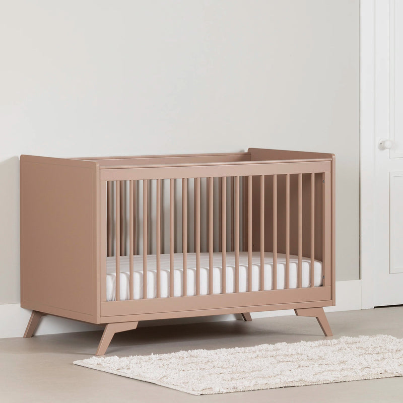 Ensemble lit de bébé et barrière de transition Milos - Rose blush