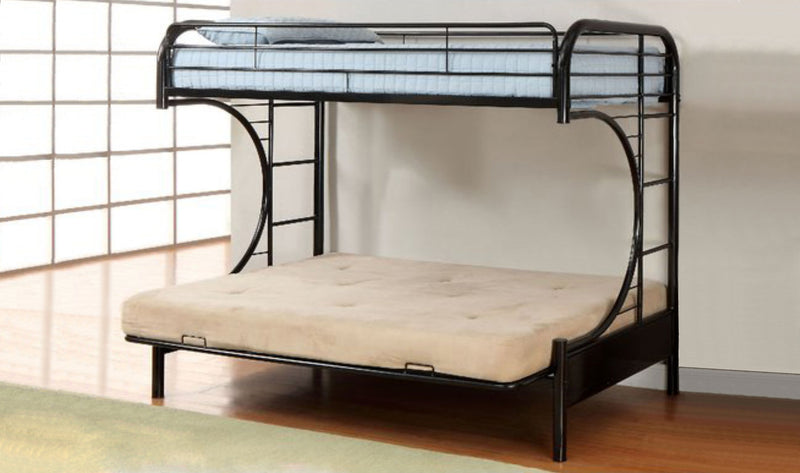 Lits superposés 39"/54 futon - Noir