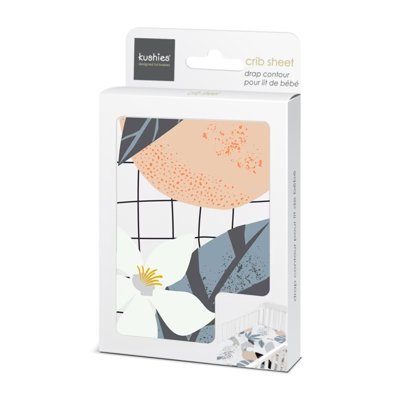 Drap contour pour lit de bébé percale - Palm Breeze