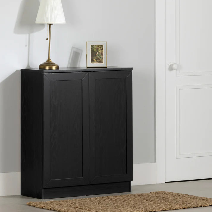 Armoire de rangement avec 2 portes Essence - Chêne noir