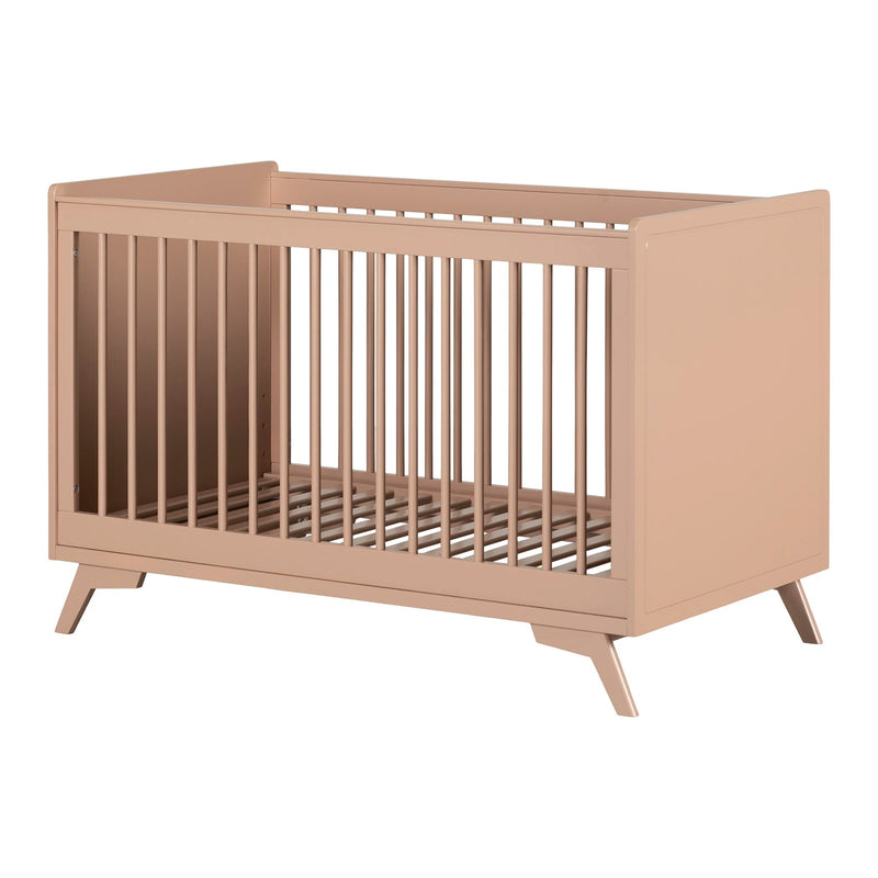 Ensemble lit de bébé et barrière de transition Milos - Rose blush