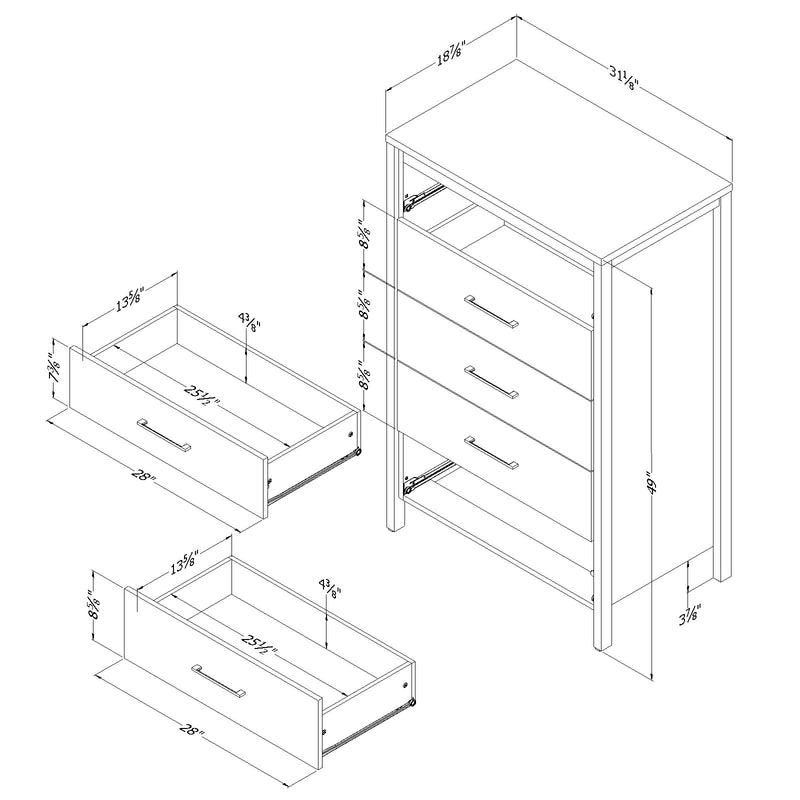 5-Drawer Chest  Gravity Seaside Pine 11897