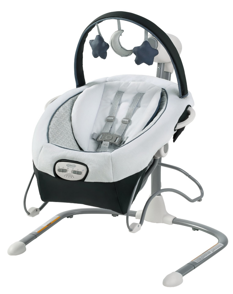 Balançoire électrique bébé, Transat musique bébé 0-12 mois, 5 vitesses de  swing, moustiquaire et table à manger amovible