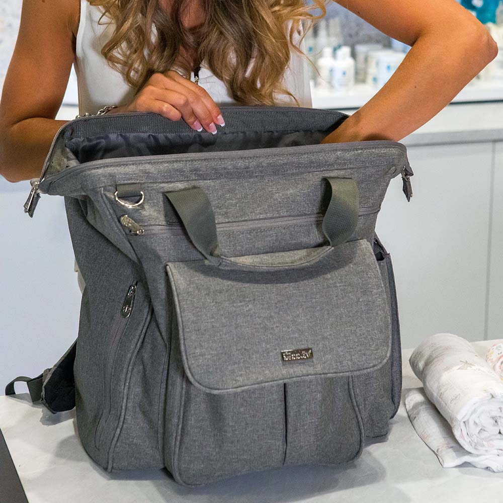 Jj cole caprice nappy bag grey heather best sale