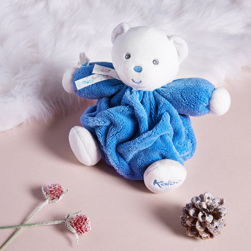 Peluche Plume - Ours bleu océan